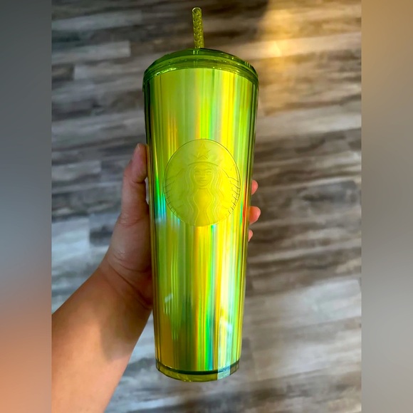 Starbucks Accessories - Starbucks Lime Green Iridescent Dome Lid Venti 24oz Cold Cup Tumbler